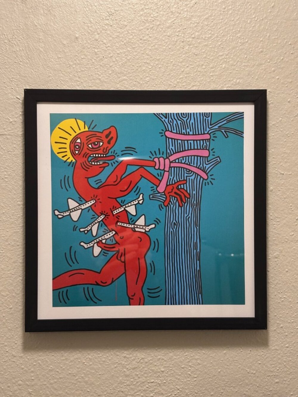 Keith Haring Framed 9x9 Inch Art Print - St. Sebastian (1984)